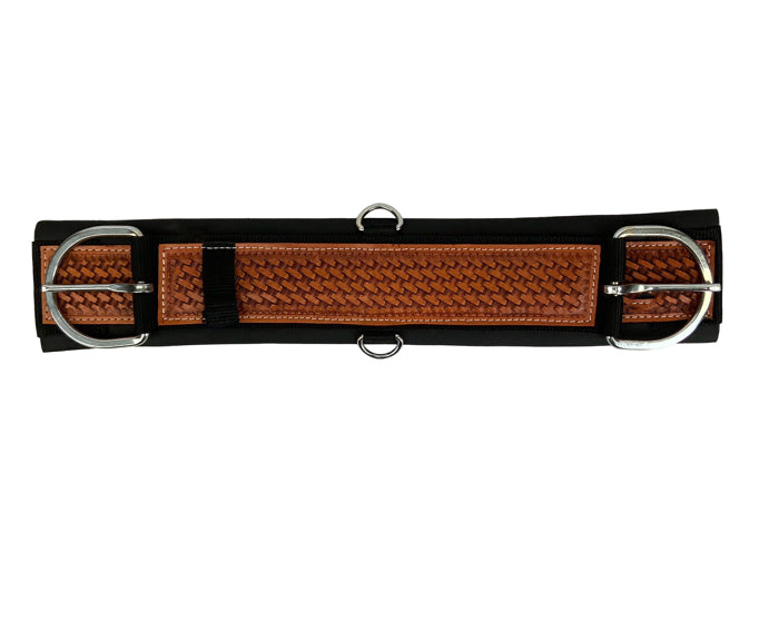 Basketweave Tooled Straight Neoprene Bottom Girth