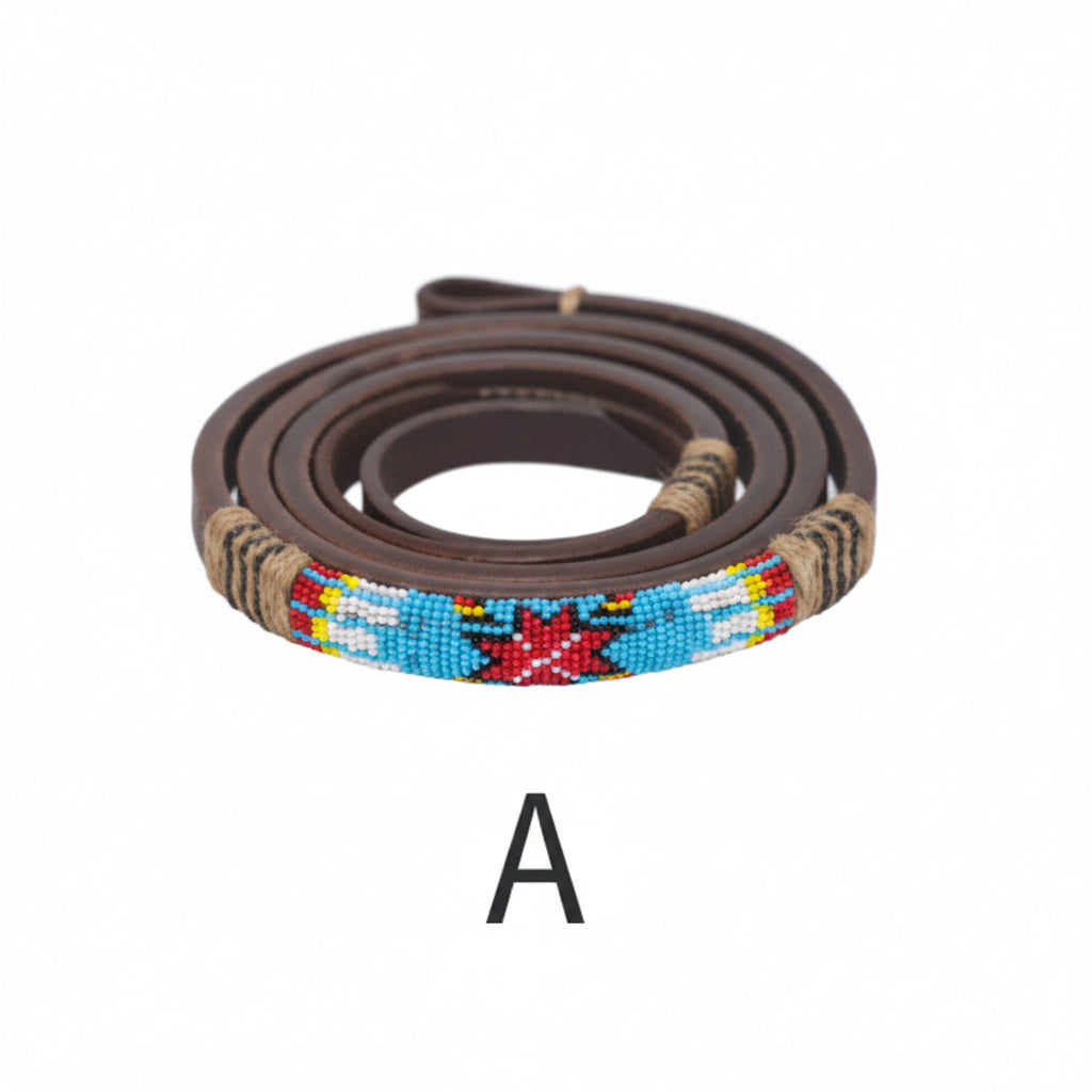 LEATHER BEADED OVER & UNDER WHIP