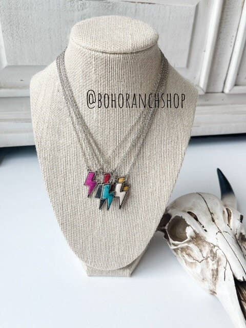 Western Lightning Bolt Thunderbolt Necklace