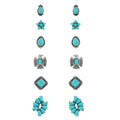 WESTERN 6-PAIR ASSORTED STUD EARRING SET 85