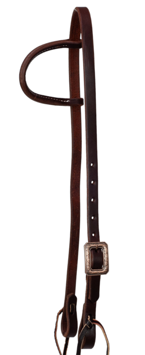 Antique Copper Buckle Headstall