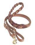 3/4" LACED HARNESS LEATHER BARREL REIN (NATURAL)