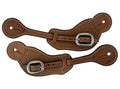 Basket Stamp Leather Spur Straps