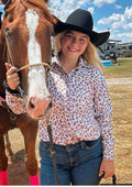 Wild Run Leopard Barrel Racing Show Shirt