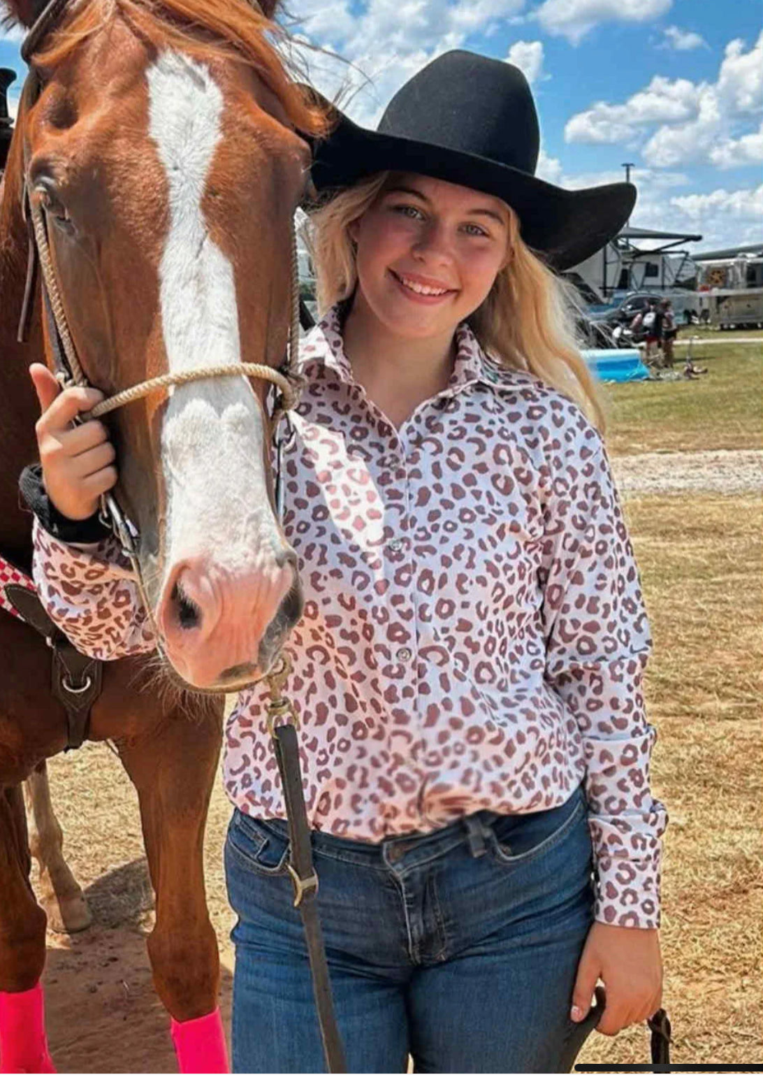 Wild Run Leopard Barrel Racing Show Shirt