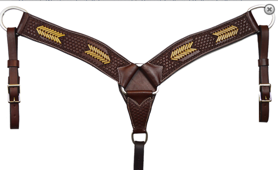 BASKETWEAVE + RAWHIDE ARROWS BREAST COLLAR