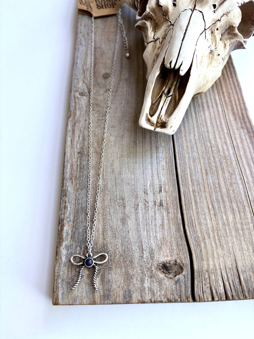 Western Style Coquette Bow Ribbon Pendant Chain Necklace