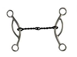 Stainless steel sweet iron broken twisted chain mouth bit-sliding gag