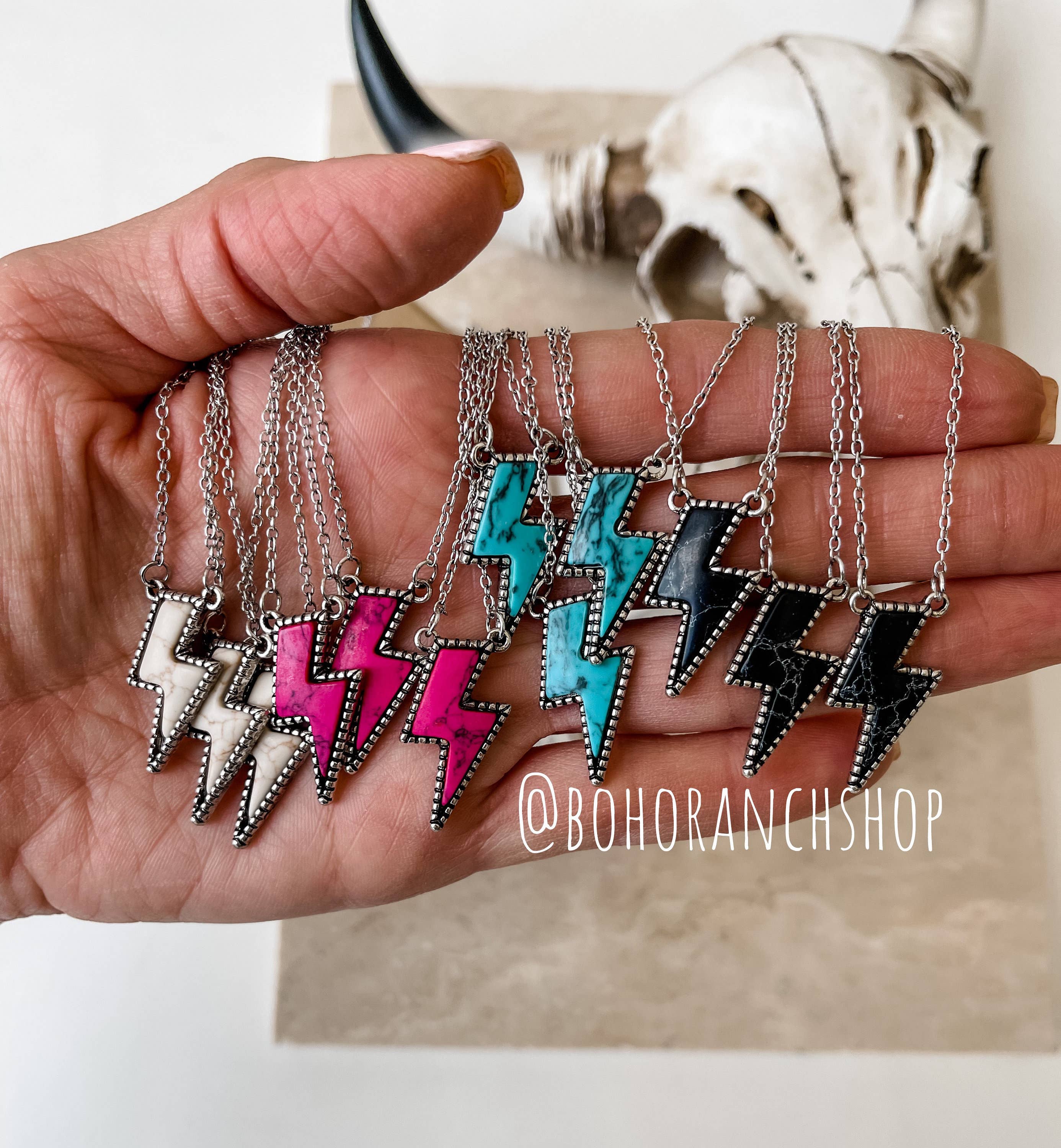 Western Lightning Bolt Thunderbolt Necklace