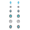 6-PAIR ASSORTED WESTERN STUD EARRING SET 12729