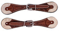 Youth Argentina Cow Leather Spur Straps with Rawhide Ends