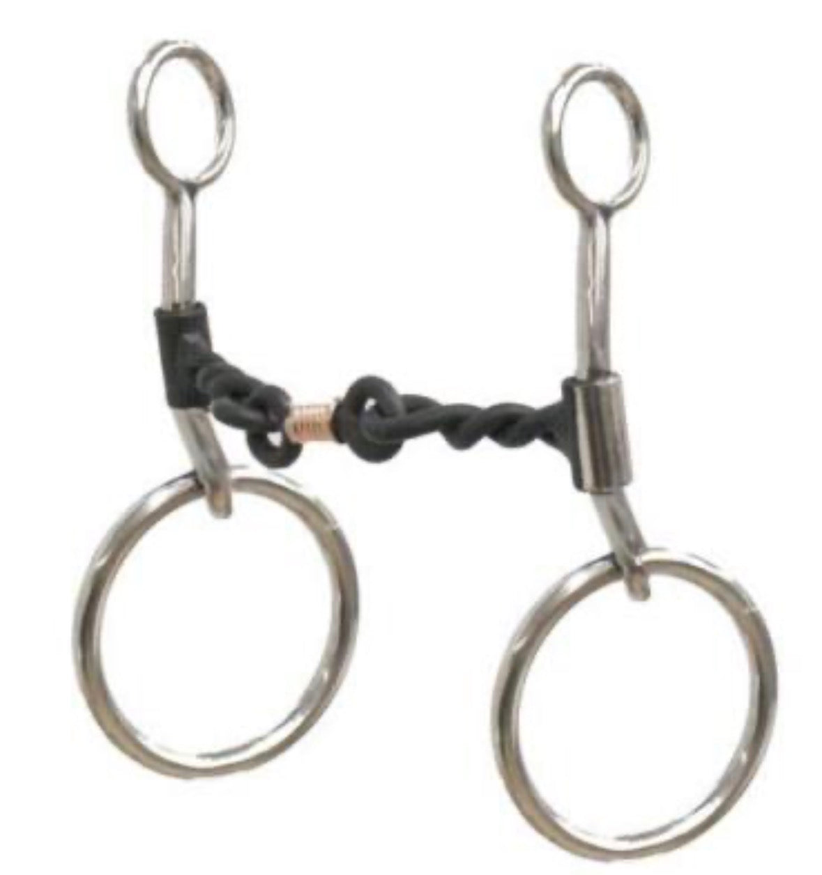 Stainless Steel sliding 5” twisted sweet iron mouth bit with copper wrapped dog bone
