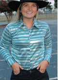 The Aquamarine Rodeo Stripe Show Shirt