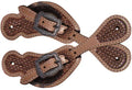 Youth basketweave tooled spur straps