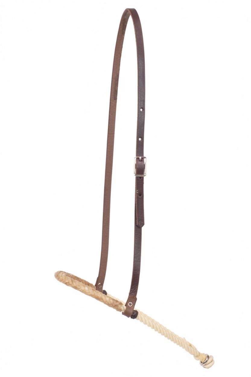 RAWHIDE WRAPPED ROPE NOSE TIE DOWN NOSEBAND