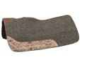Elite Contoured 1- inch Thickness Merino Wool Saddle Pad with Longhorn Printed Wear Leather
