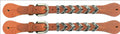 Argentina Cow Leather Ladies size spur straps with hair on cowhide lacing