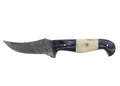 Lariat Range Point - Hand-Forged Damascus Skinning Knife with Camel Bone & Wood Handle