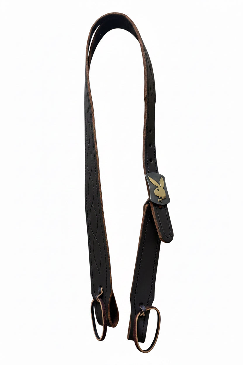 Brown Leather Play Boy Bunny Headstall