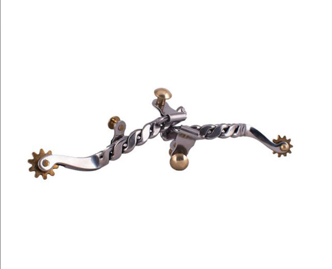 Youth Stainless Steel Twisted Band Spurs