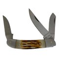 4" Bone handle 3 blade folding knife