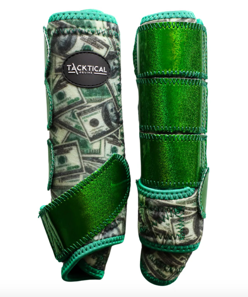 DADDY'S MONEY WITH SPARKLE VELCRO SPLINT BOOTS (PAIR)
