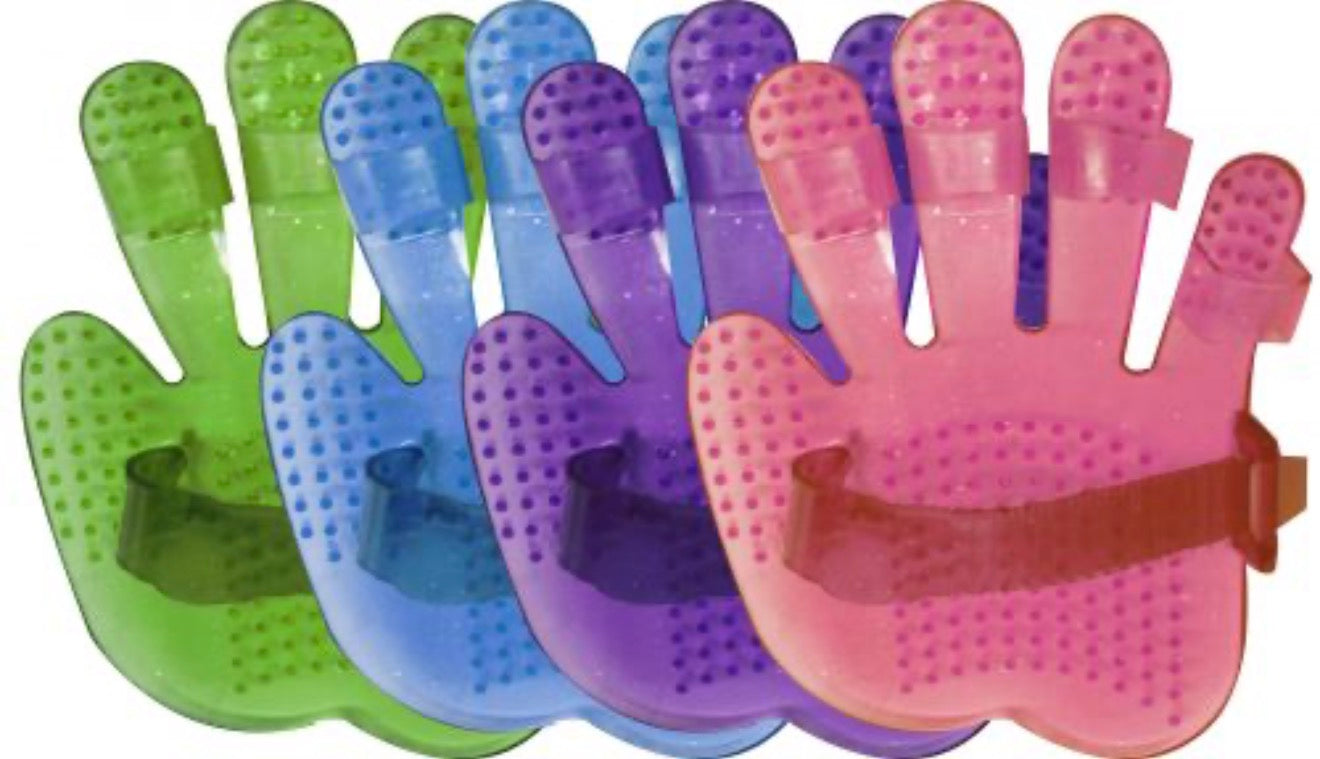 Adjustable Glitter Rubber Curry Mitt