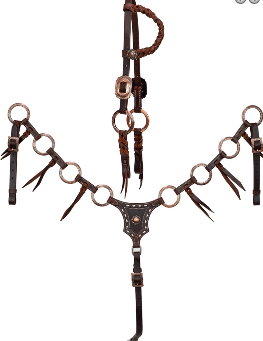COPPER ENGRAVED RINGS LEATHER TACK SET