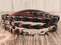 black parachute string laced barrel rein