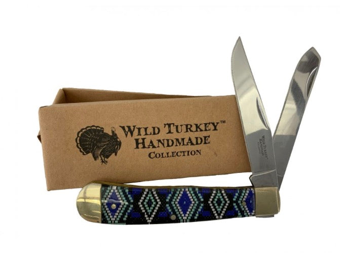 7.5 Navaho print 2 blade folding knife