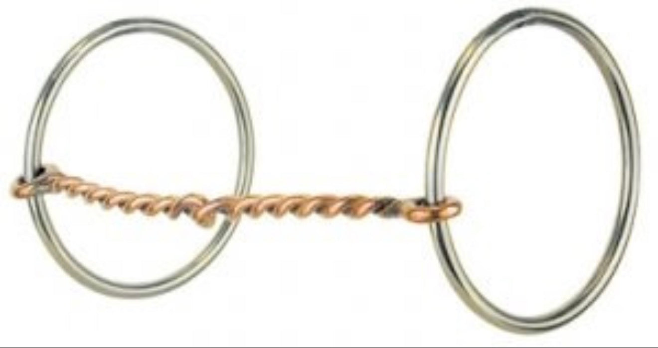 THIN TWISTED COPPER O-RING SNAFFLE BIT