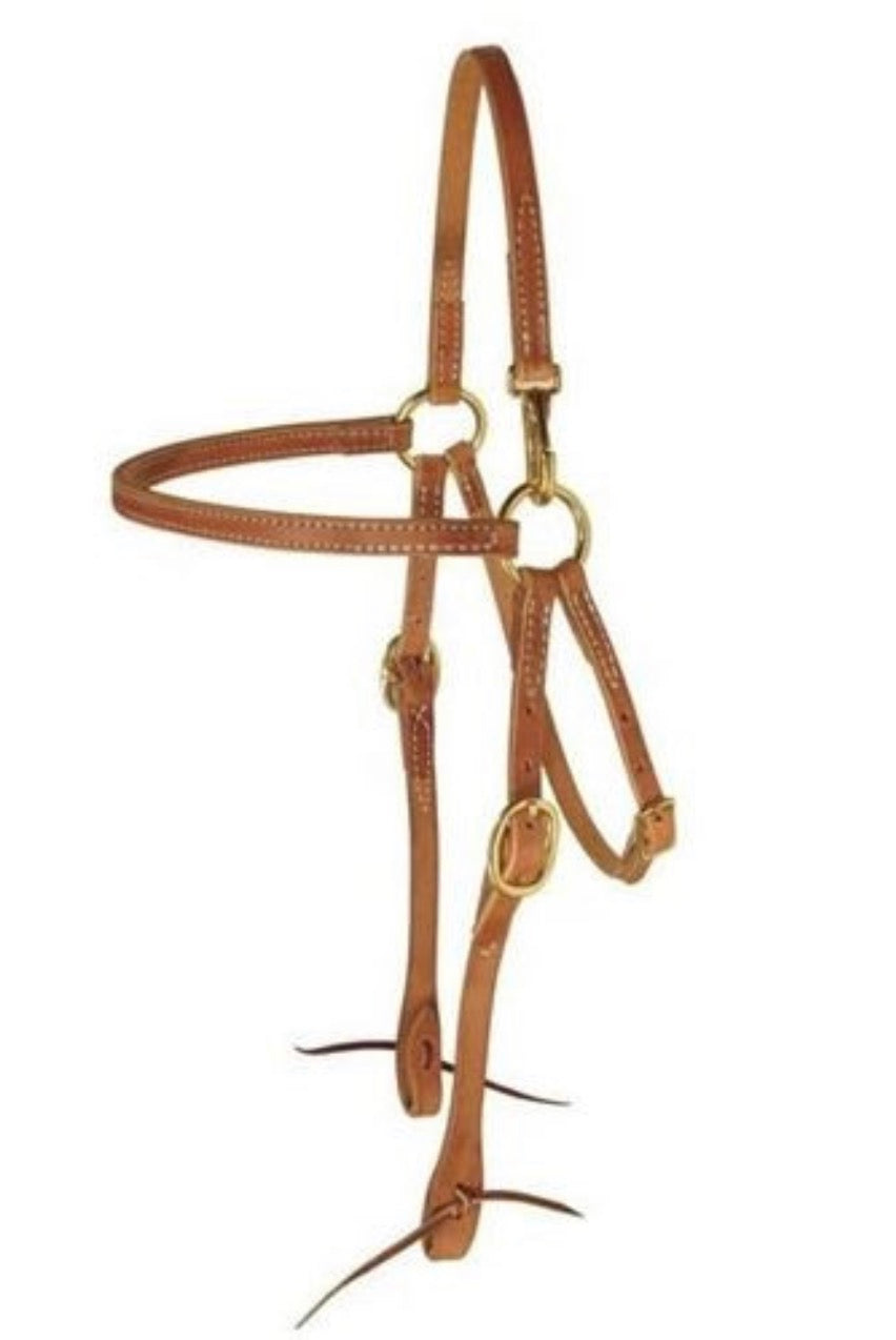 Berlin Custom Leather Headstall Hermann Oak Mule Snap – Premium Western Bridle