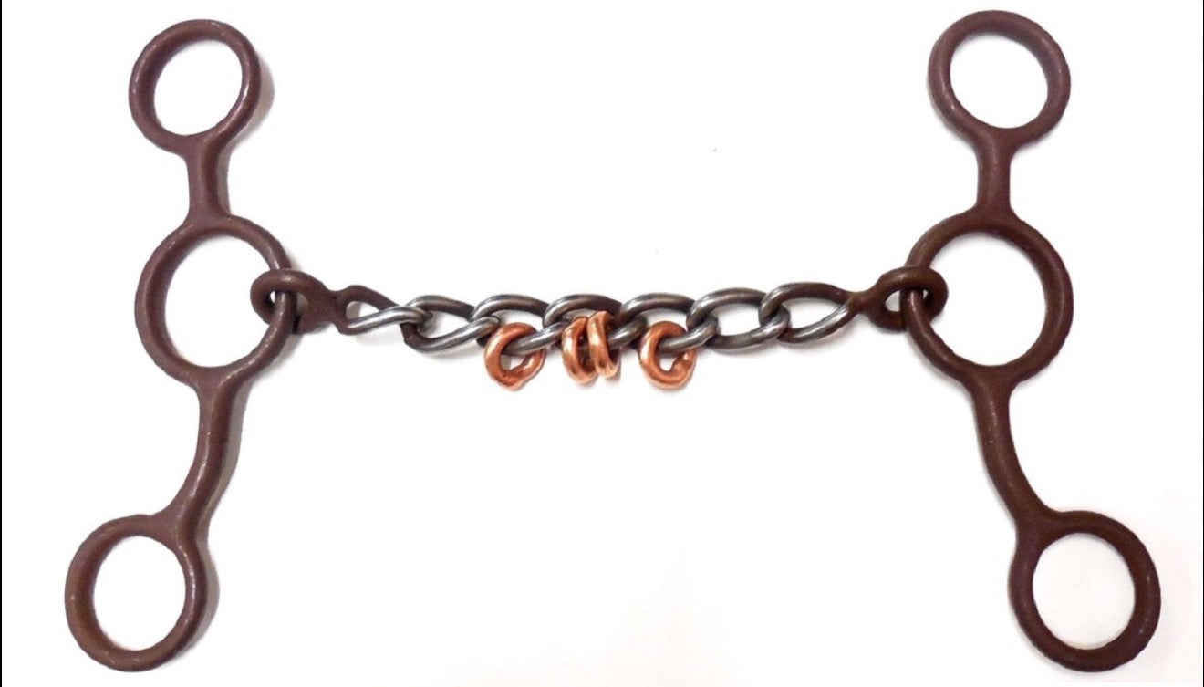 JR Cowhorse 5" Sweet Iron Chain w/Copper Loops Antique Brown Coated