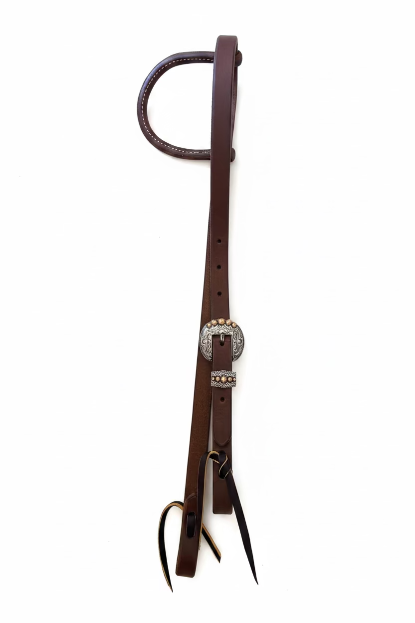 Silver/copper Antique Buckle Headstall
