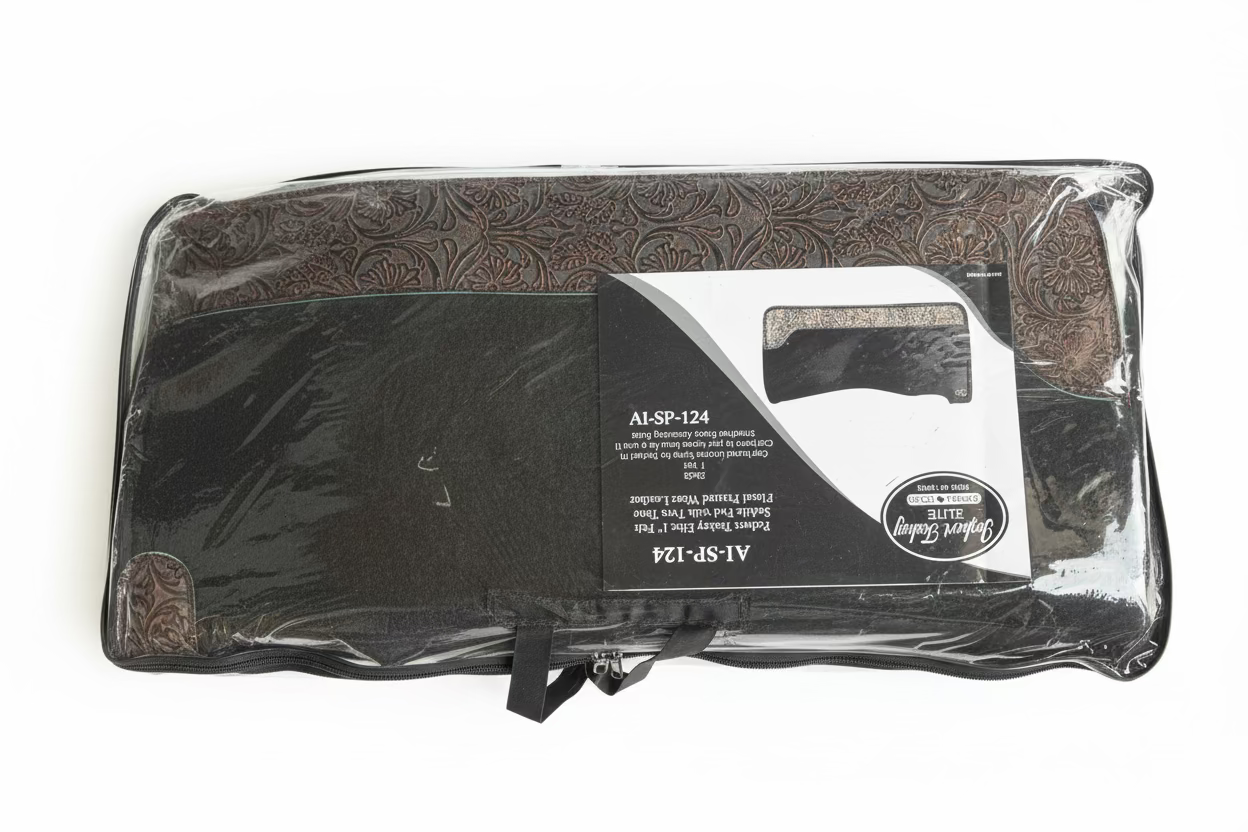 1” Felt Saddle Pad with Two Tone Floral Printed Wear Leather