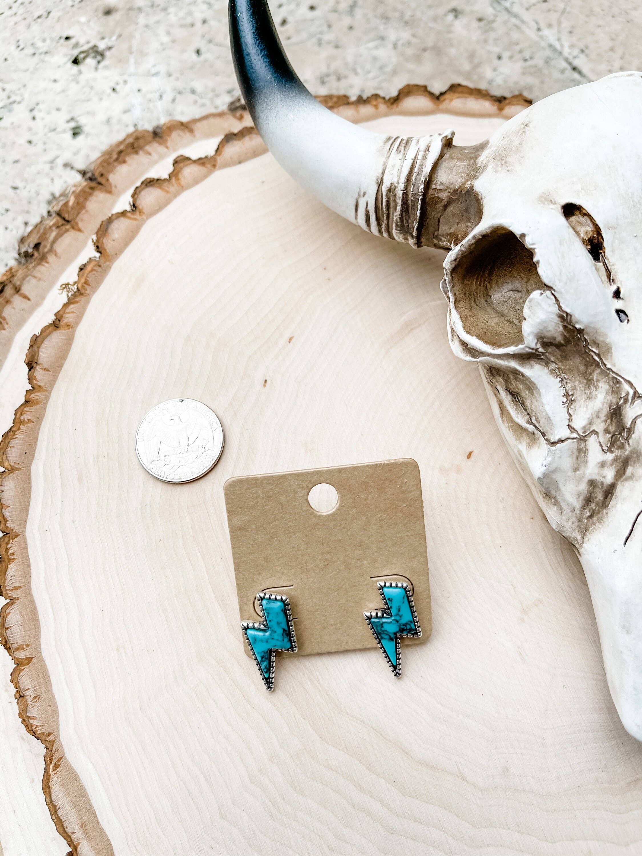 Western Lightning Bolt Thunder Earrings
