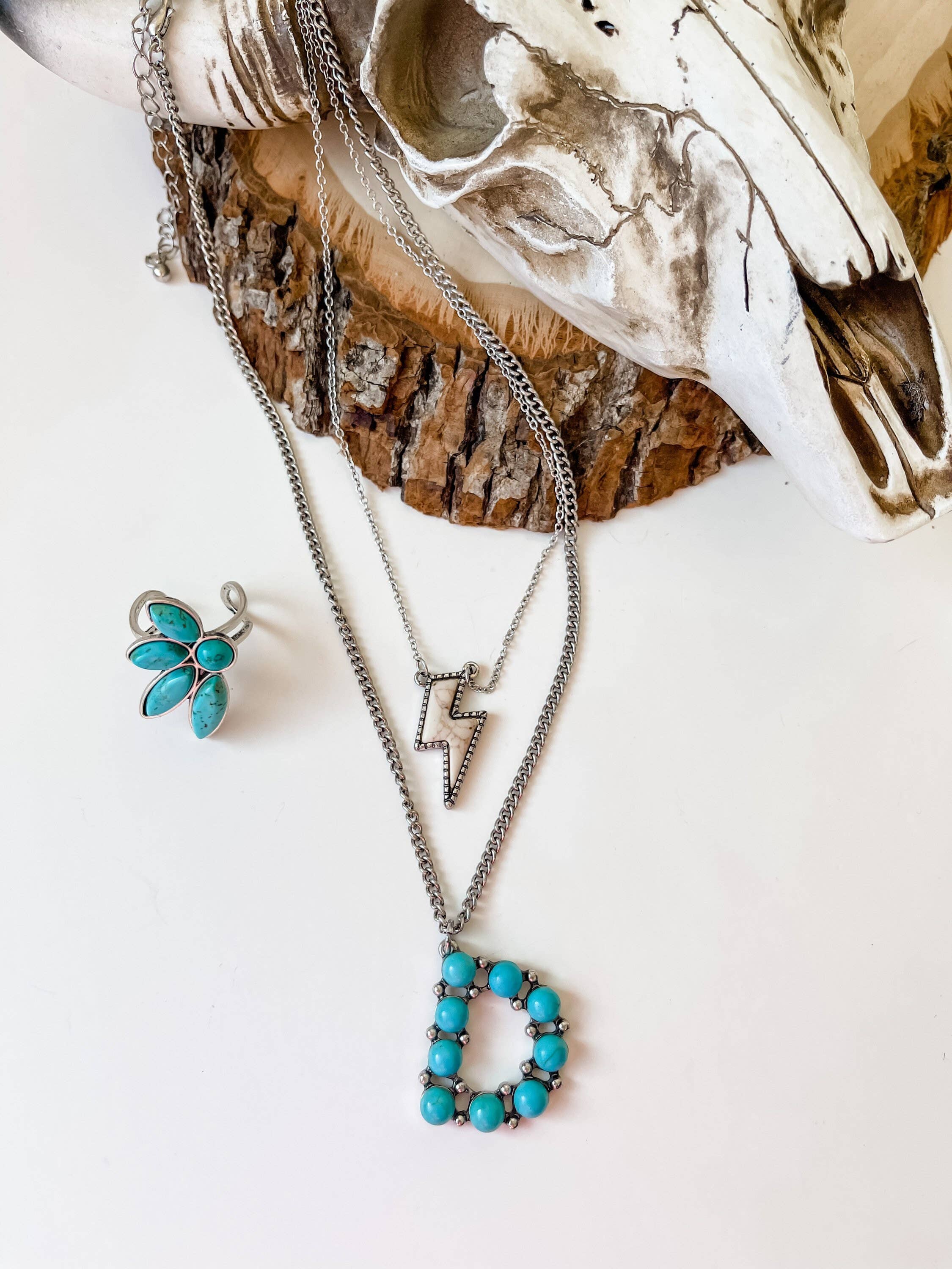 Western Lightning Bolt Thunderbolt Necklace
